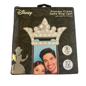 Disney Princess Crown Clip-On Selfie Ring Light New in Box